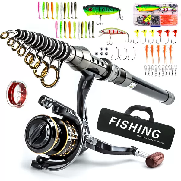 Carbon fiber sea fishing rod, short-section portable travel lure rod, casting rod fishing gear set, cross-border wholesale, factory direct sales