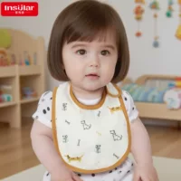 Детский водонепроницаемый нагрудник-салфетка для слюны, детский нагрудник для еды, детский нагрудник из чистого хлопка, водонепроницаемый нагрудник для риса, оптом