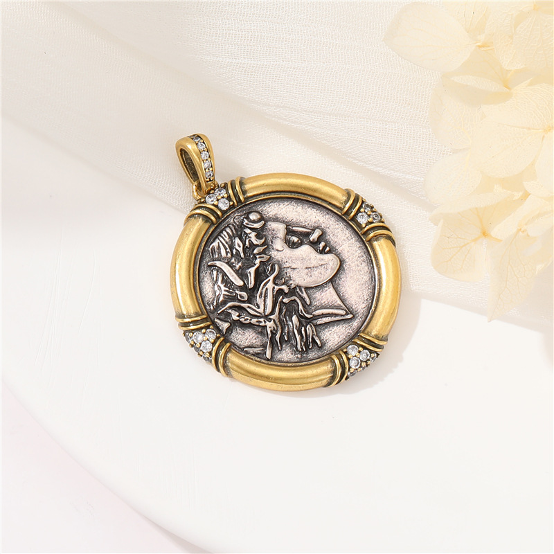 7g Weight Pendant Jewelry Making Type Artificial Pearls, Rhinestones Inlay Material DIY Jewelry Accessories Classification 1 Piece Quantity Copper Material Portrait Pattern Plating, Inlay Design Retro Style 1 Piece Copper Artificial Pearls Rhinestones Portrait Pendant 3