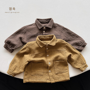 Boys' Coat 2025 Autumn New Children's Baby Japanese Korean Style Personalized Top Girls' Mori Style Trendy Children's Wear