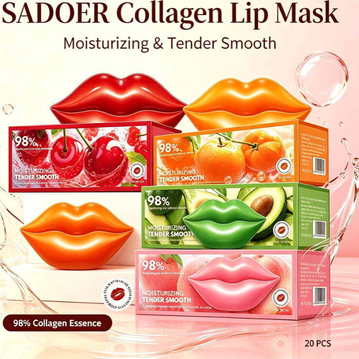 Cross-border SADOER Cherry Collagen Anti-Wrinkle Skin-Rejuvenating Lip Mask, Hydrating and Moisturizing Lip Mask, Wholesale for Foreign Trade