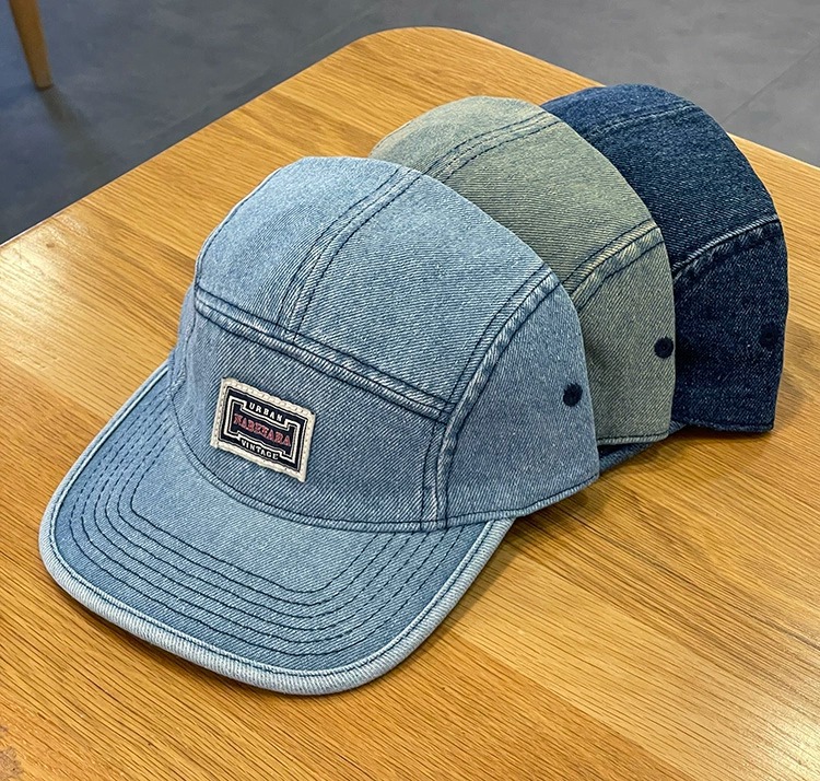 Vintage Baseballkappen aus Denim mit flachem Schirm für Herren und Damen, Harajuku Snapback Cap, modische Streetwear, 5-Panel-Skateboard-Mütze, Casquette, Gorra – Detail 9