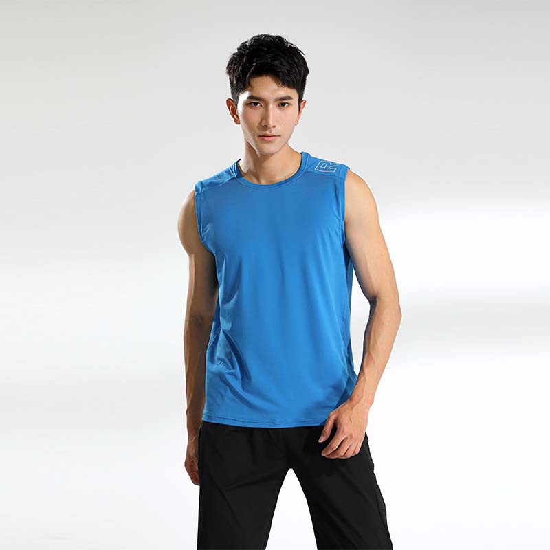 Verano de los hombres de maratón entrenamiento de secado rápido chaleco deportivo fitness sin mangas suelta transpirable chaleco en stock impreso