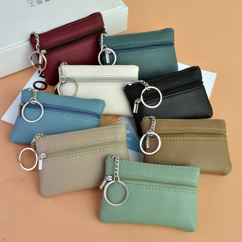 New Solid Color Women's Mini Coin Purse Soft Face Western Style Cute Small Card Bag Simple Fashion Small Fresh Key Bag