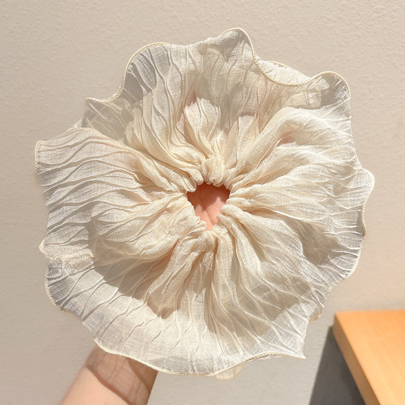 Arco de mariposa encaje intestino anillo de cabello de niña estilo pastoral de alto nivel flor de cabello cuerda de cabello bufandas cuadradas cuerda