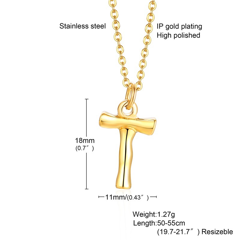 Fashion Letter Titanium Steel Polishing Plating Gold Plated Pendant Necklace display picture 19