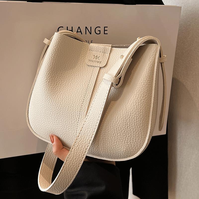 Bolso de hombro de cuero suave para mujer 2023, diseño de nicho, gran capacidad, estilo cubo