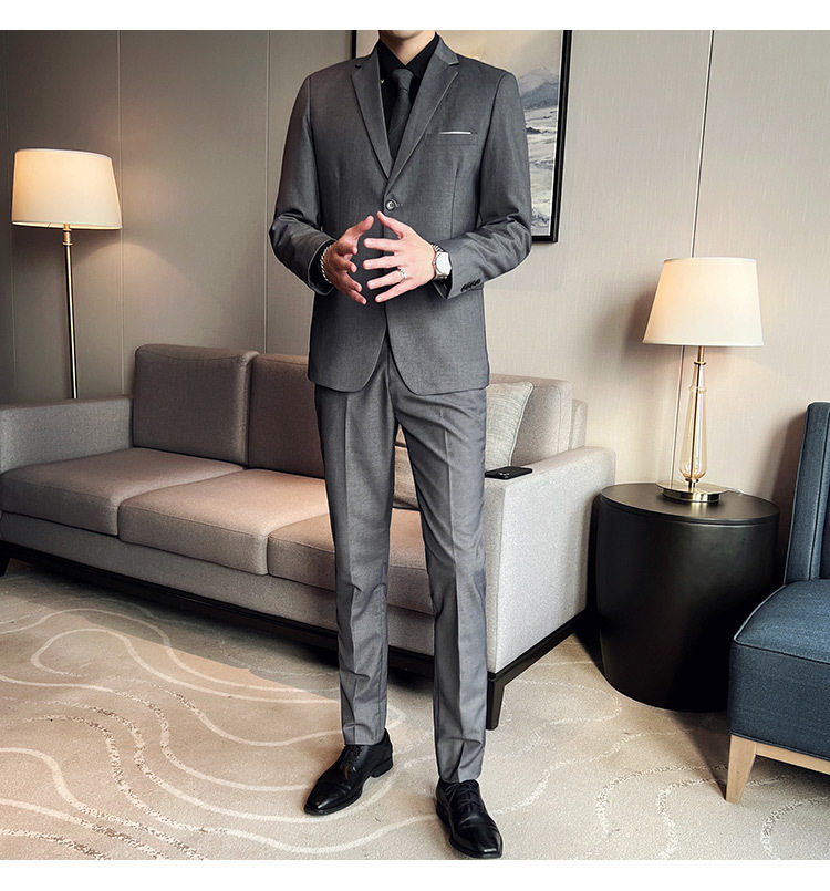 Bộ vest nam ba món ôm dáng, áo vest công sở cho nhân viên văn phòng và chú rể — Burgundy (áo đơn hai nút), Burgundy (áo đơn một nút), Màu xanh (áo đơn hai nút), Màu xanh (áo đơn một nút) chi tiết 16