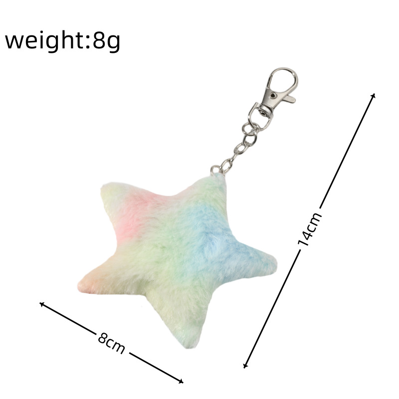 Unisex Gender Korean Style style Korean Style Gradient Color Heart Shape Imitation Fur Unisex Bag Pendant Keychain