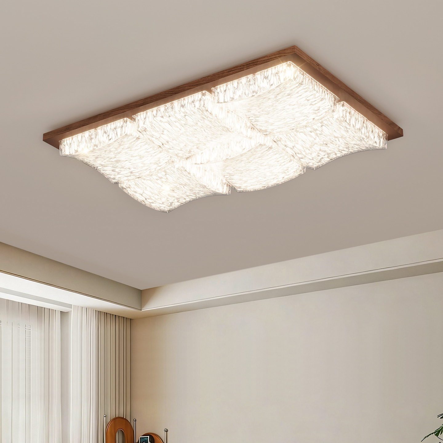 Gran vista jardín lámpara de techo de la sala de estar retro lujo ligero sentido de alto nivel 2026 nuevo dormitorio toda la casa lámpara Zhongshan 293L