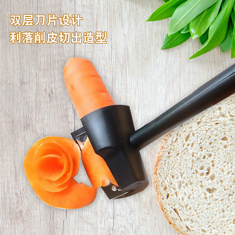 Fruit and vegetable flower curler, shavings, plate decoration and carving tools, creative carrot and cucumber carving knife, spiral curling shape