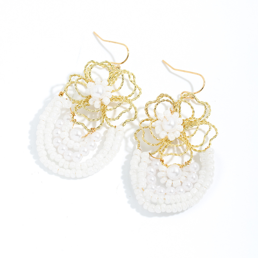 Bohemian Fashion Hand-woven Flower Earrings display picture 35