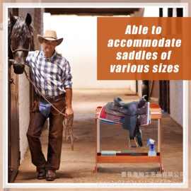 木制马鞍架实木马场专用整理架马具配件展示架实木马具存储架