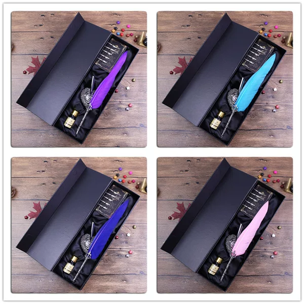 T01GA-L2 Crown Rod goose feather pen dip pen gift box suit business gift meeting gift gift gift hand gift
