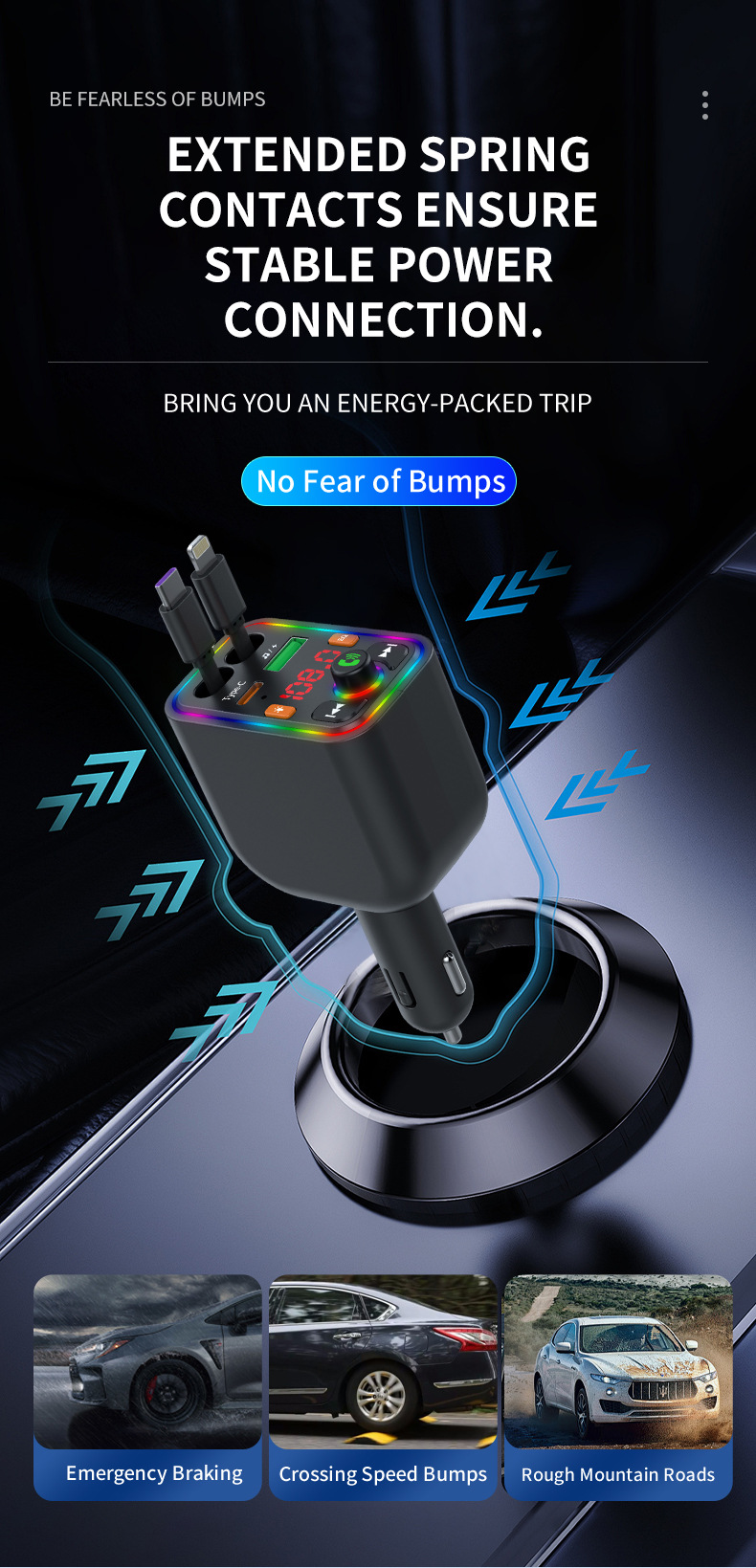 Ebay Cross-Border Factory Supply Car Bluetooth Receiver Supports Lossless Music Playback Car Mobile Phone Fast Charging