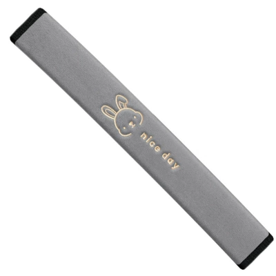 Seat belt shoulder pad – Color Car Extended Long-Distance Truck - happy-rabbit-gray-super-soft-velvet-embroidery-75cm-1-piece