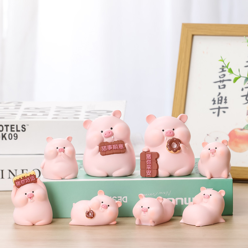Internet Celebrity Cute Cartoon Doll Ornaments Creative Office Gift Piggy High-End Niche Teacher's Day Gift New