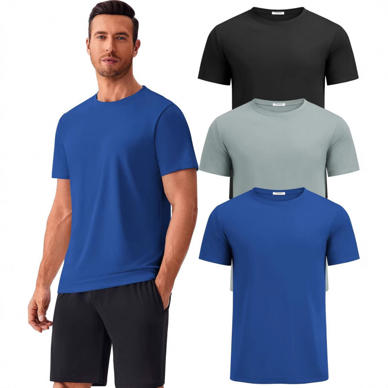 Yiwu warehouse 145g quick-dry lightweight American-style T-shirt cross-border POD printing foreign trade short-sleeve sports in-stock wholesale Yiwu warehouse 145g quick-dry lightweight American-style T-shirt cross-border POD printing foreign trade short-sleeve sports in-stock wholesale