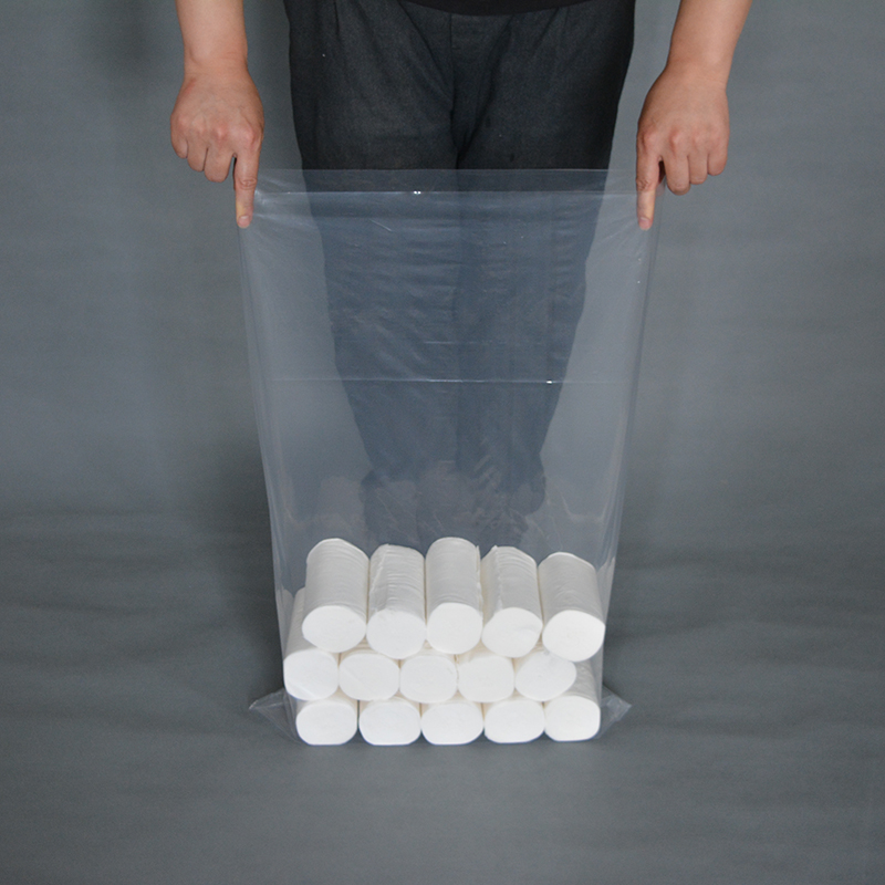 Gran bolsillo plano transparente almacenar embalaje polvo bolsa plástica bolsa de película plástica envasado de alimentos bolsa de película interna fija