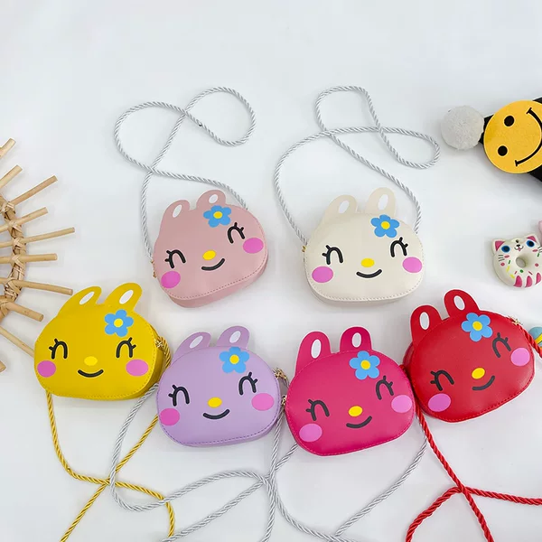 Bags Children's Shoulder Crossbody Bag Going Out Cartoon Rabbit Burden-Reducing Girls Cute Casual Mini Lightweight Coin Purse