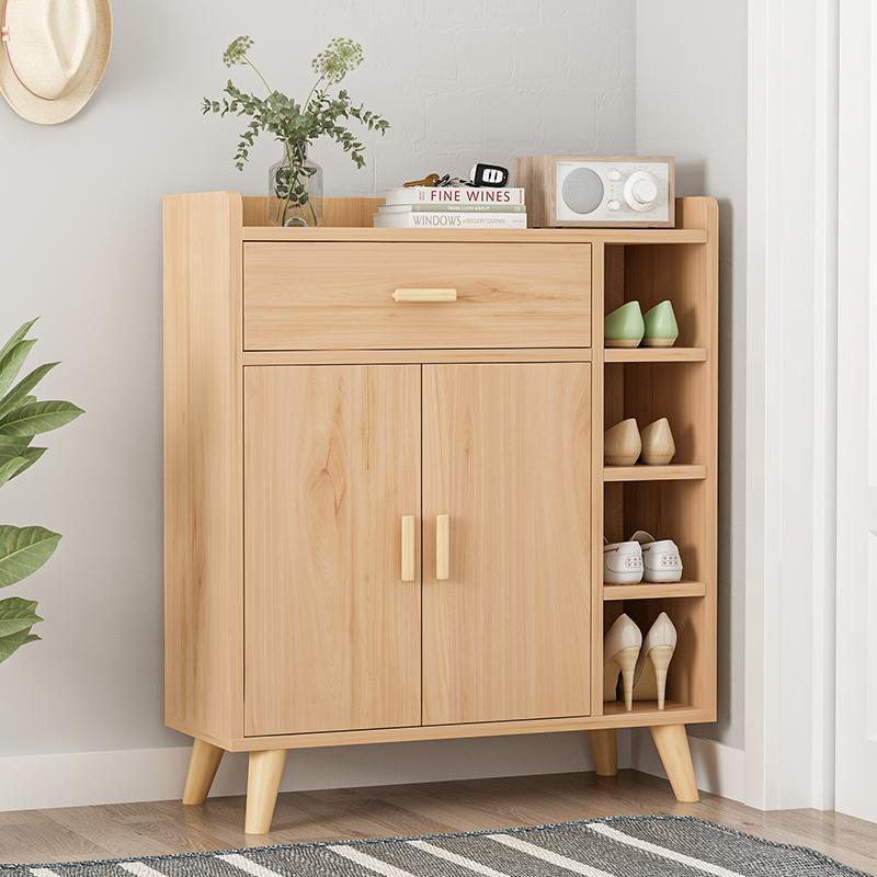 Shoe Cabinet Home Doorway Solid Wood Storage Rack Simple Living Room Balcony Cabinet Space-Saving Large Capacity Multi-Layer Dust-Proof Shoe Rack