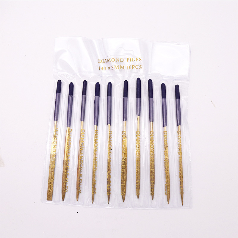 チタンメッキダイヤモンドやすり3*140フラット/角/三角/半円やすりメッキモデル整数型やすりフラットやすり|undefined
