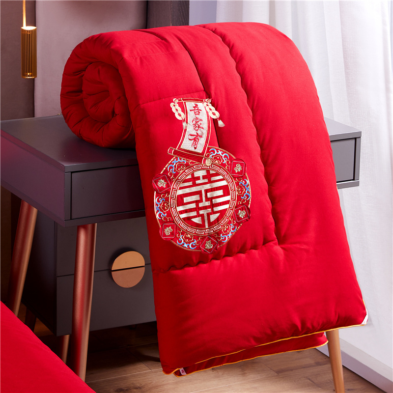 웨딩 홈 큰 빨간 침대 매트리스 웨딩 침대 매트리스 축제 1.8m 새 집 웨딩 매트리스 신부 앉아 축복받은 침구