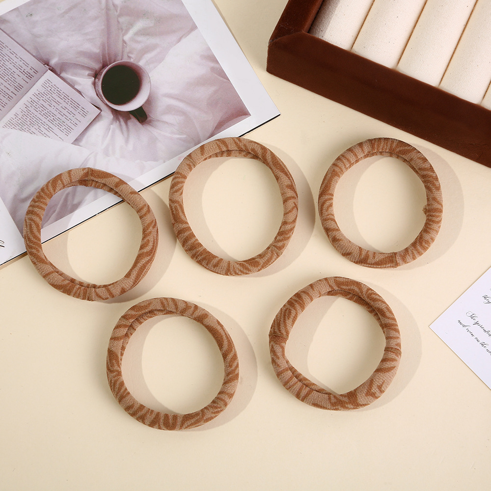 YMK4 - 2 anillo de pelo de cebra khaki 5