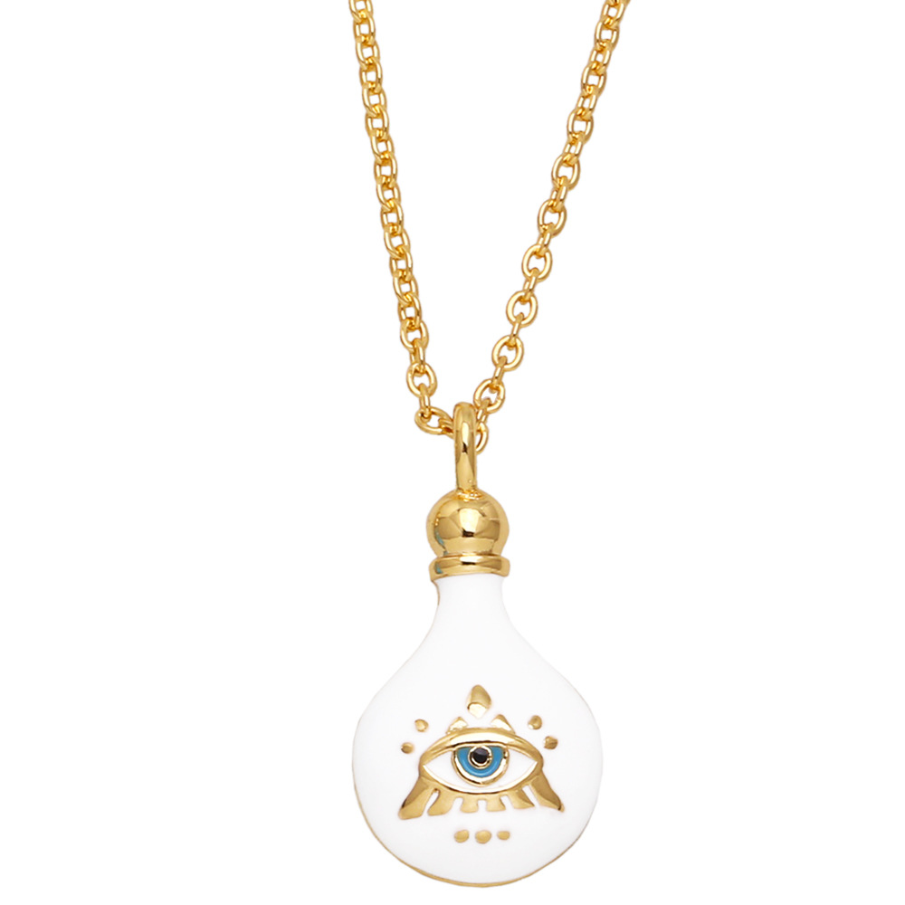Fashion Devilu0027S Eye Bulb Copper Pendant Necklace Enamel Copper Necklaces