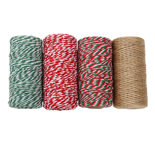 Handmade DIY dual-colored twisted cotton rope, black tag thin cotton rope for zongzi