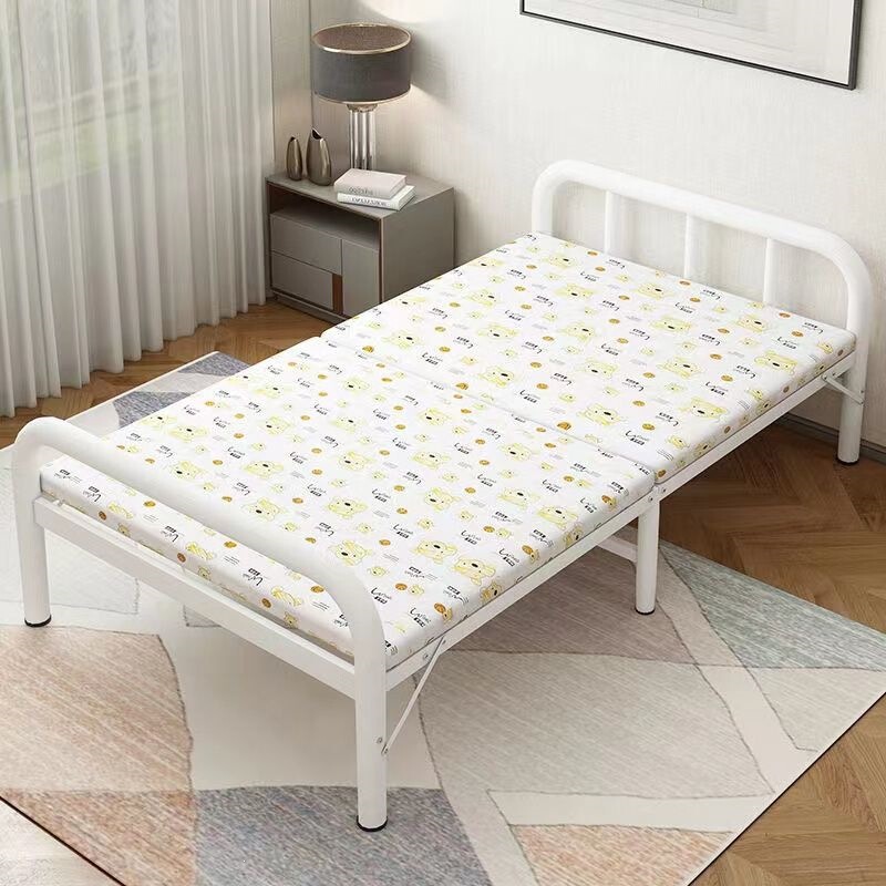 Folding bed for home use, portable, suitable for rental apartments, single-person iron folding bed, companion bed, simple and thickened office nap bed Folding bed for home use, portable, suitable for rental apartments, single-person iron folding bed, companion bed, simple and thickened office nap bed