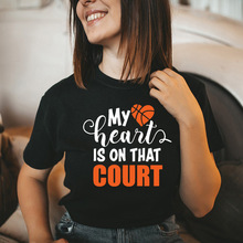 My Heart Is On That Court印花短袖T恤男女上衣