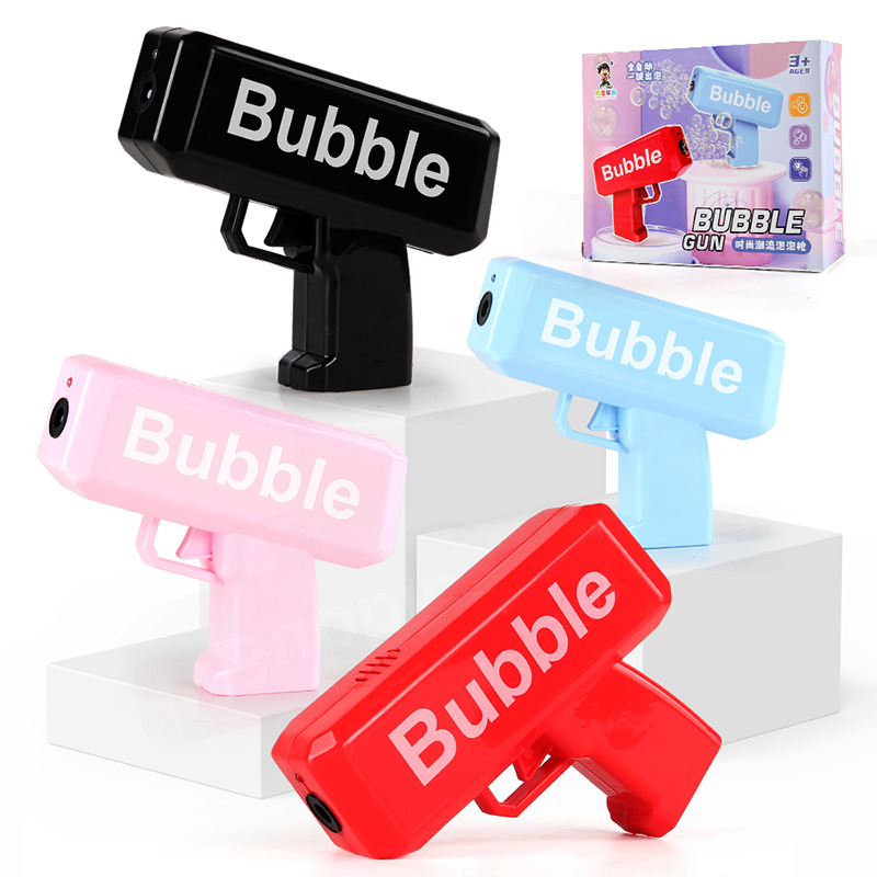 Juguetes de mano para niños pistola de burbujas acústica y óptica eléctrica juguetes de burbujas automáticas de color juguetes de máquina de burbujas indoor y al aire libre