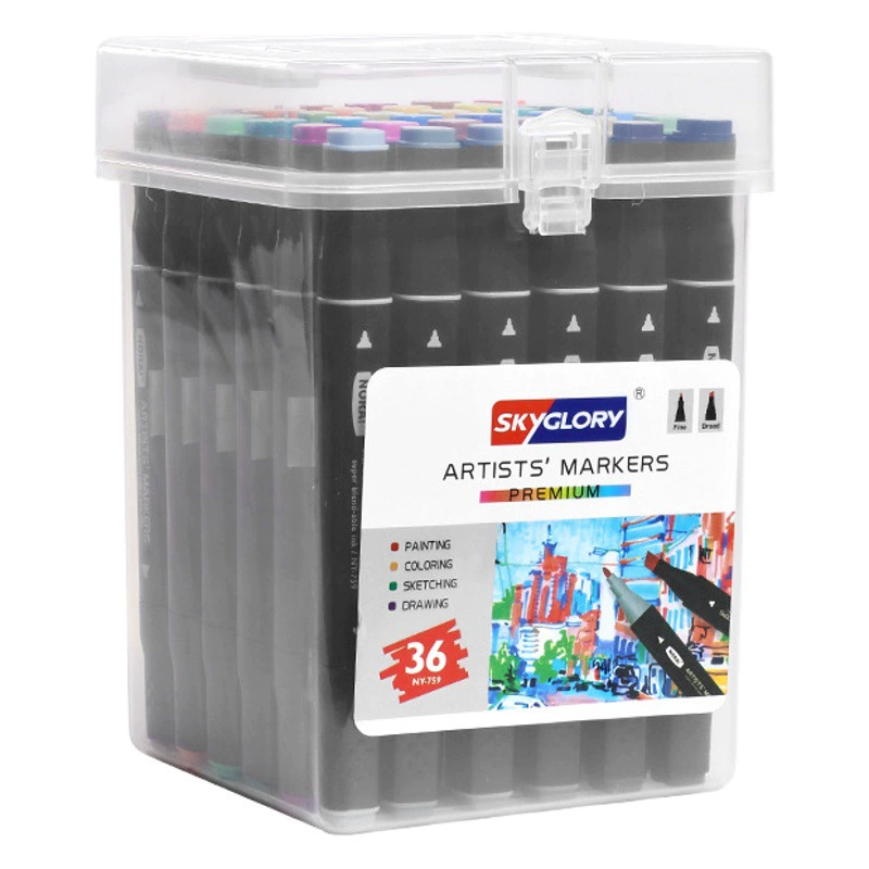 Набор маркеров для студентов-художников, масляные кисти для студентов-художников, двусторонние цветные ручки, канцелярские товары оптом, акварельные ручки