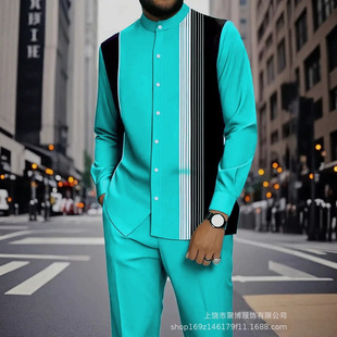 (Cross-border trading), autumn long-sleeve, trousers, shirt, set, Spring/Fall 2026 model, classic length, European style, 3D