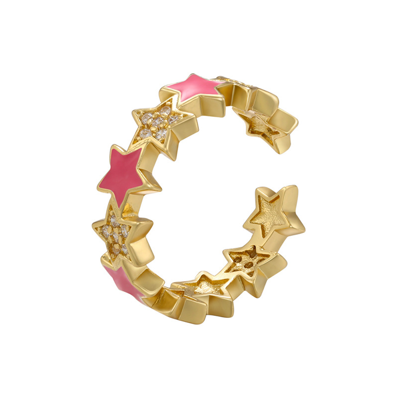 Fashion Star Brass Plating Zircon Rings 1 Piece