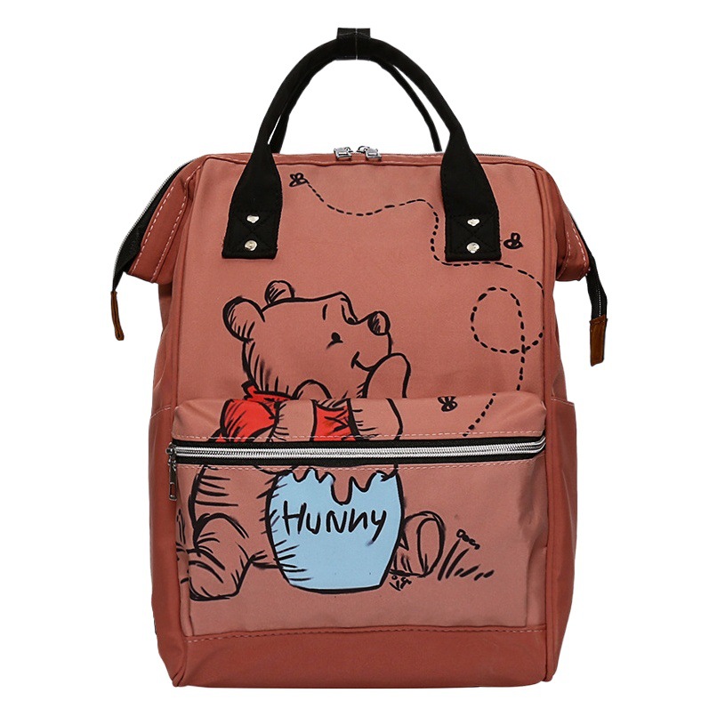 Nuevo bolso de la momia moda dibujos animados oso mochila mujer estilo coreano estudiante mochila ligera viaje pequeña mochila masculina