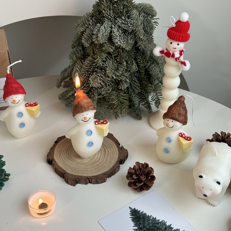 ins送礼物的雪人蜡烛新年创意礼物伴手礼家居氛围装饰拍照道具|undefined