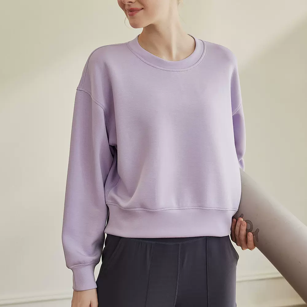 运动卫衣女秋冬加厚保暖宽松长袖慵懒风女款圆领设计感卫衣上衣