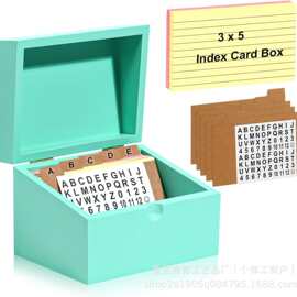 跨境木制卡片收纳盒带分隔 索引卡包盒名片整理器多功能收纳盒