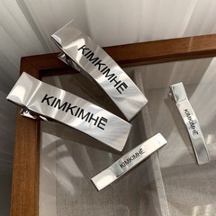 網紅MONA同款銀色字母髮夾女時髦時尚碎發側邊夾發卡劉海夾子頭飾