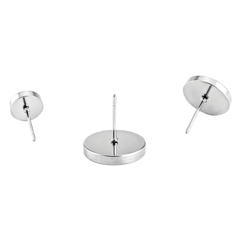 Venta al por mayor de acero inoxidable disco oído espárragos accesorios engrosada gema soporte DIY accesorios de la joyería puede ser incrustado con ópalo