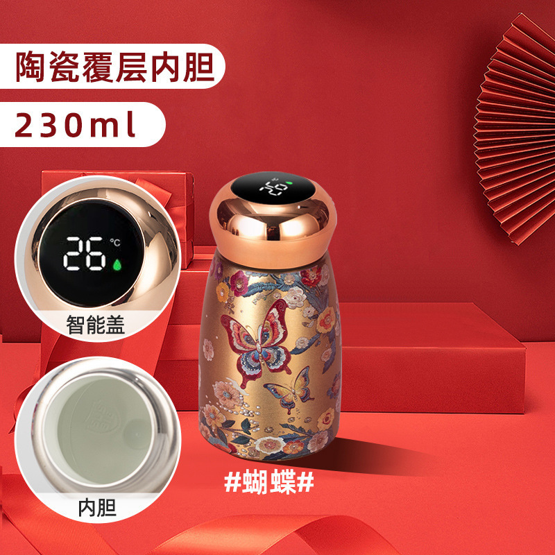 新型セラミック内胆 国潮ミニ保温カップ 高品質スマート温度表示 小容量携帯水筒|undefined