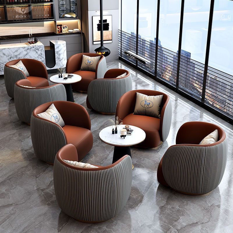 La oficina de ventas negocia sofás, mesas y sillas, recepción del hotel, salón de belleza de lujo ligero, área de salón de belleza de alta gama, combinación de reunión de ocio