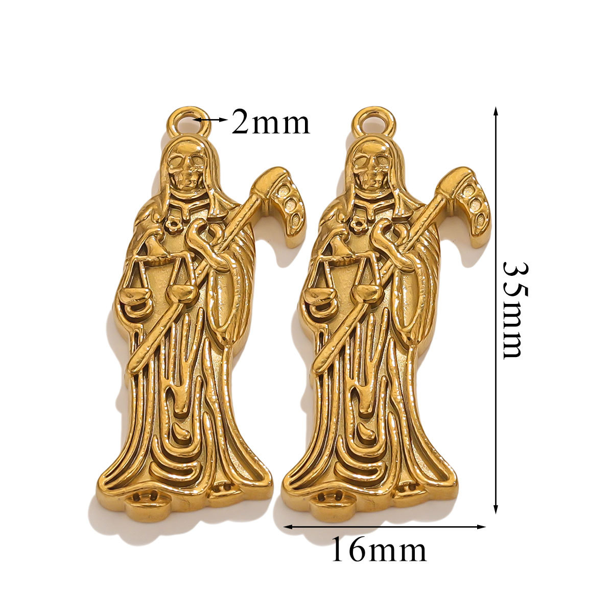 Acero inoxidable Europa y América de moda popular muerte cuchillo colgante DIY colgante chapado al vacío de oro 18K colgante al por mayor