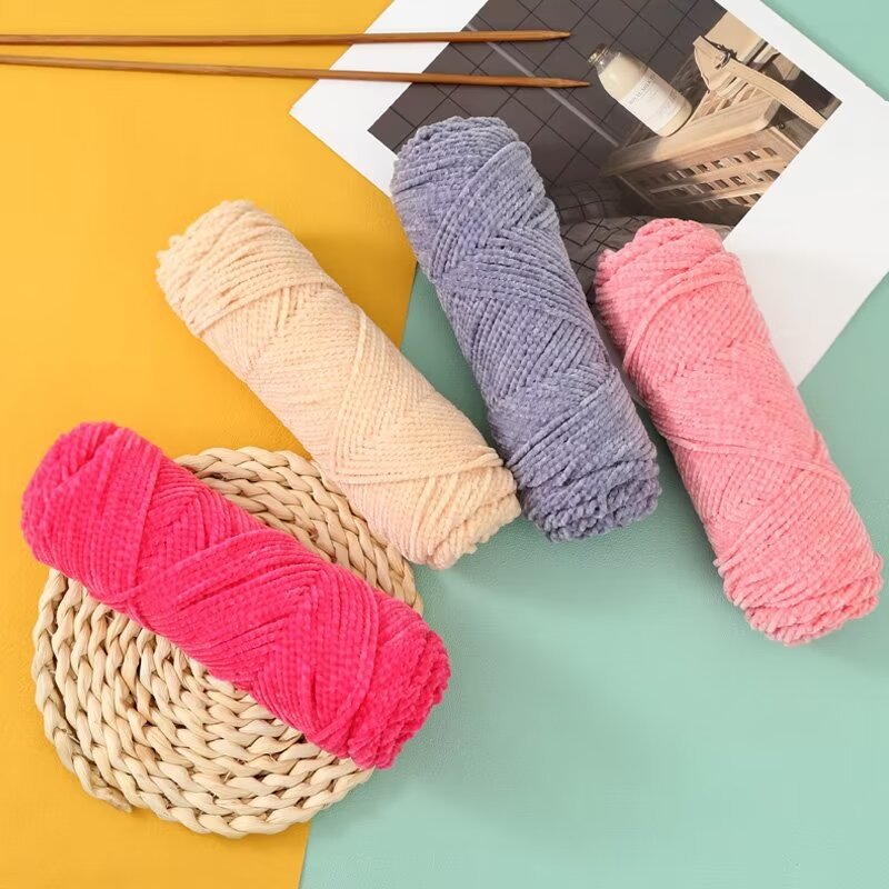 75克2股法兰绒毛线团手工编织毛衣钩鞋围巾包包坐垫手工编织专用