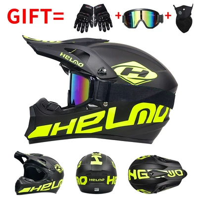 Go-Kart Downhill Bicycle Helmets, Motorcycle Safety Supplies - green-h-exclusive-for-foreign-trade-includes-three-piece-gift-set-s-55-56-head-circumference