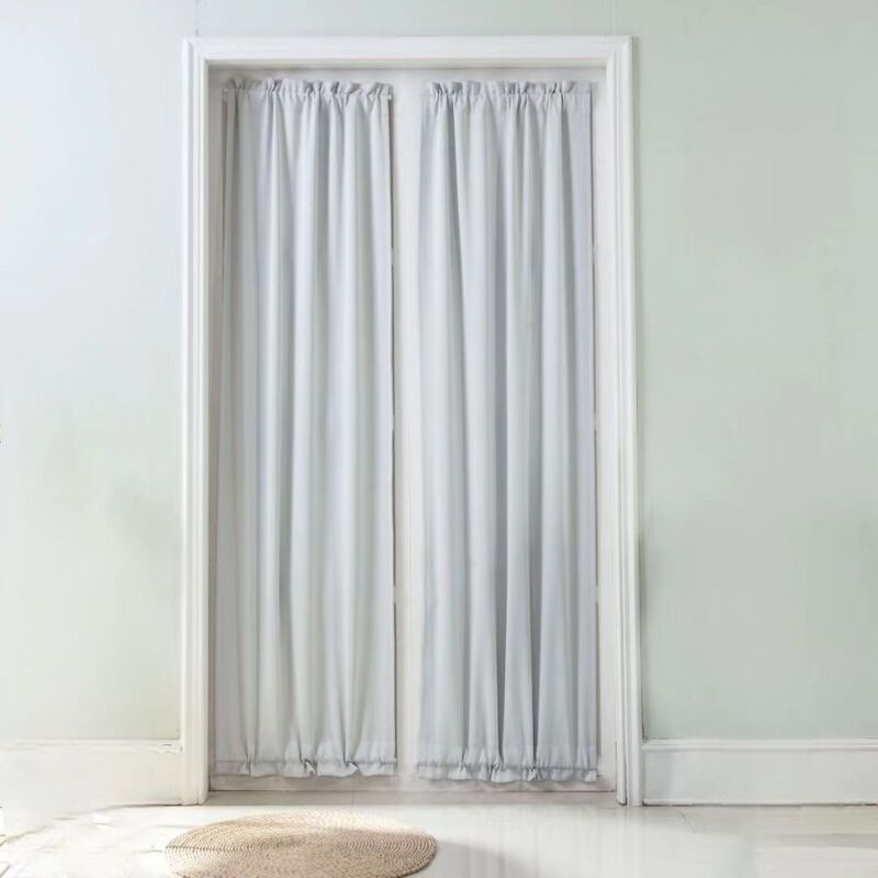 Amazon French Finished Solid Color Blackout Partition Curtain Rod Door Curtain Bedroom Living Room High-End Curtain Wholesale