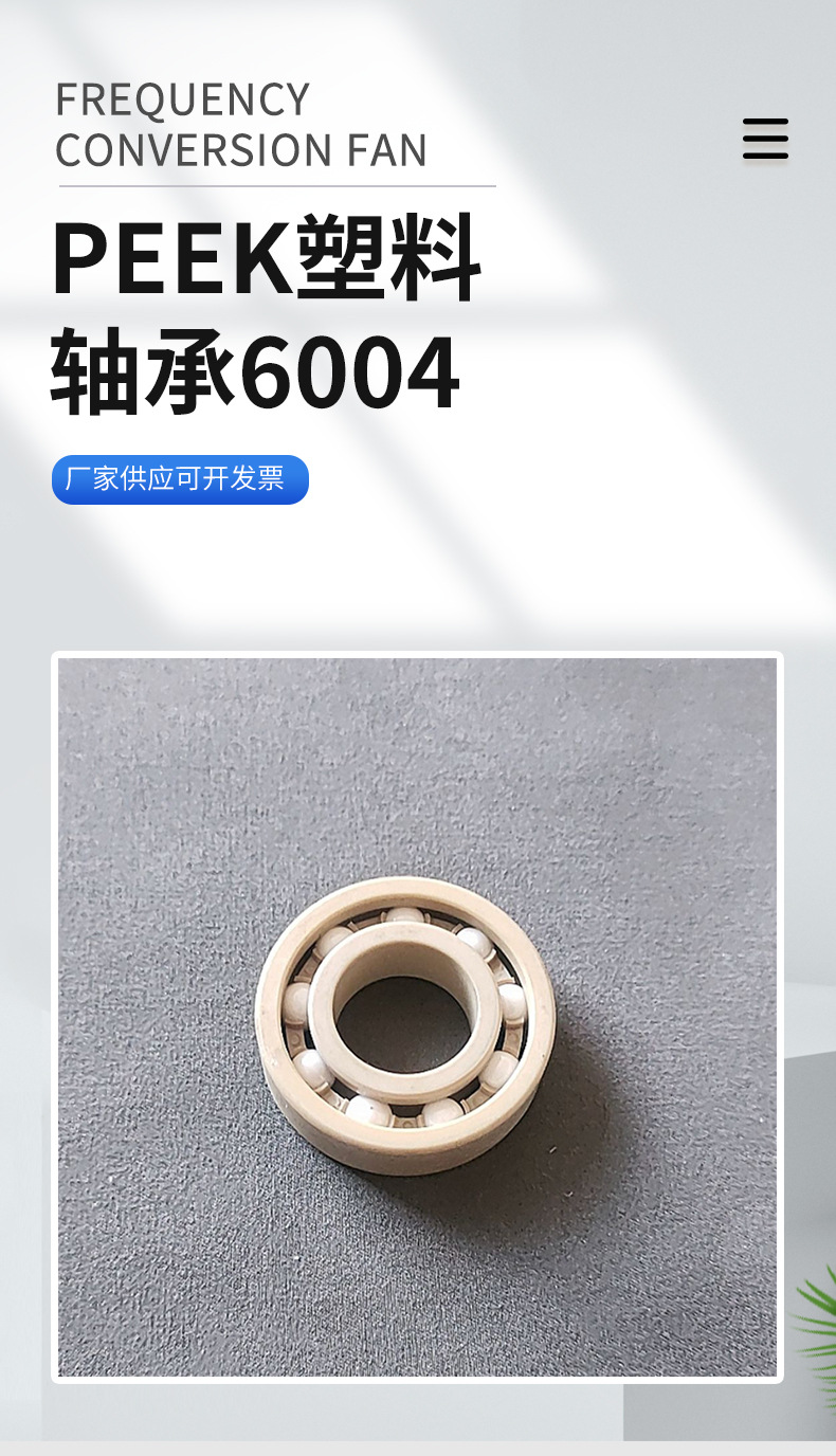 PEEK塑料轴承6004