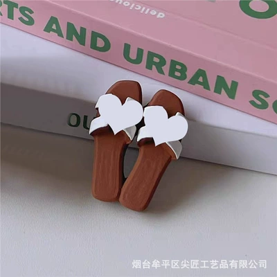 Car Perfume Aromatherapy — diffuser stone, simple and high-end - dark-brown-and-white-slippers